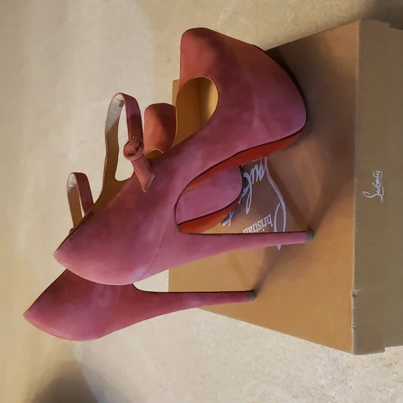 Christian Louboutin size 40 color pink suede 100% AUTHENTIC - Picture 8 of 16